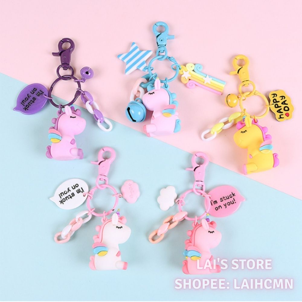 Móc Khóa Xe Máy Gấu Bearbrick, Ngựa Unicorn, Biệt Đội Siêu Anh Hùng, Công Chúa, Pikachu Phụ Kiện Túi Xách - LAI'S STORE