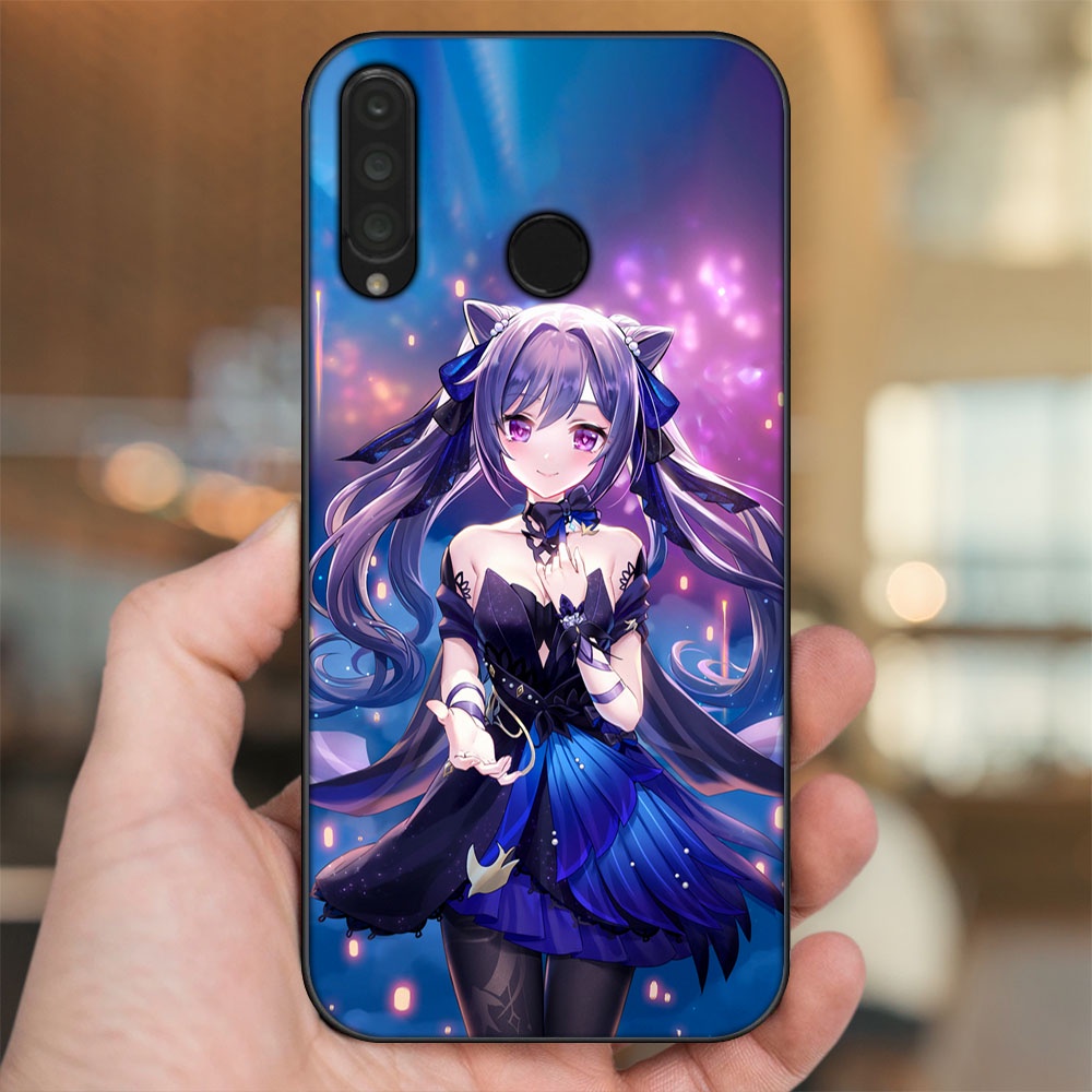 Ốp lưng Huawei P30 Lite, Nova 4e viền đen in hình Keqing Genshin Impact
