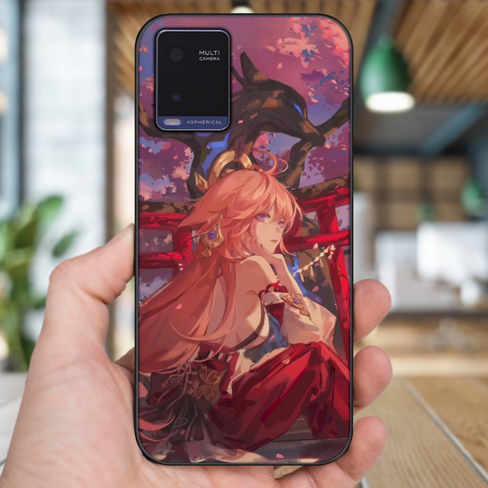 Ốp lưng Vivo Y21 viền đen in hình Yae Miko Genshin Impact