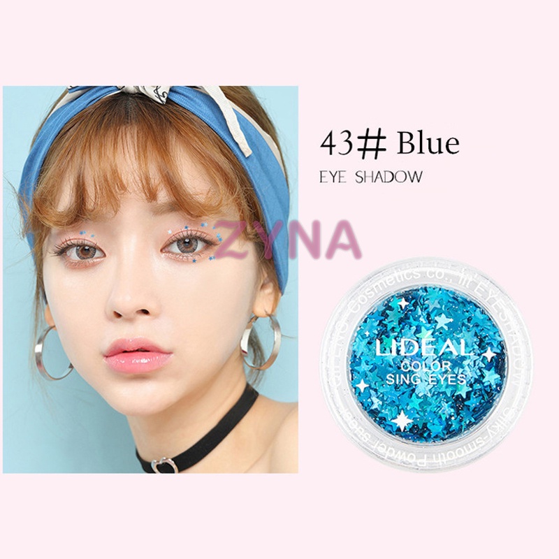 Hộp kim tuyến trang trí mặt/mắt/móng 6 màu hình ngôi sao lấp lánh thời trang DIY cho nữ