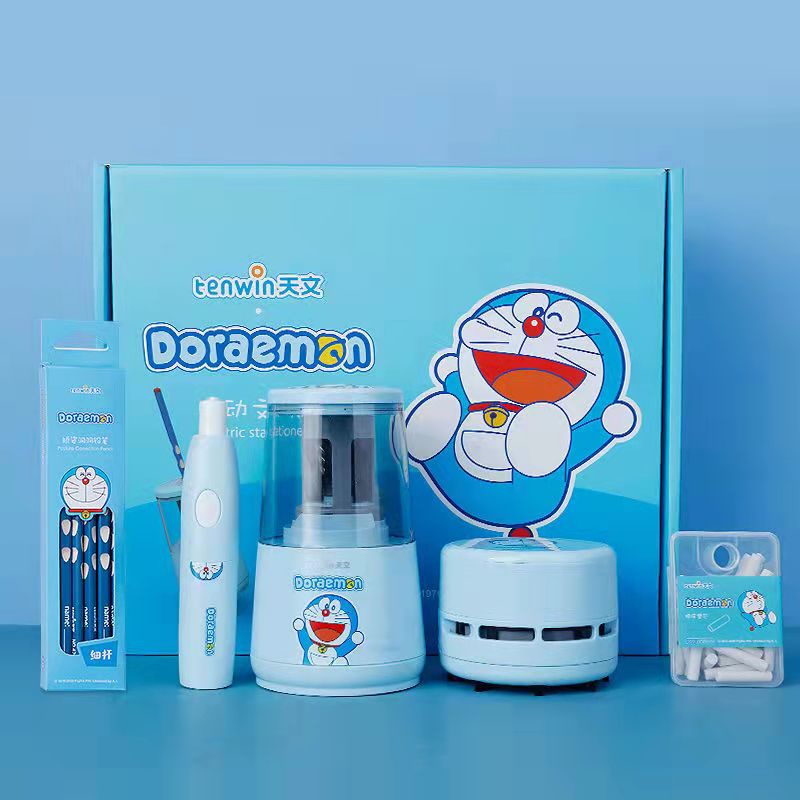 A8094 Bộ Bút Chì Điện Tử Thiết Kế Hình Doraemon Dễ Thương Dùng Làm Quà Tặng