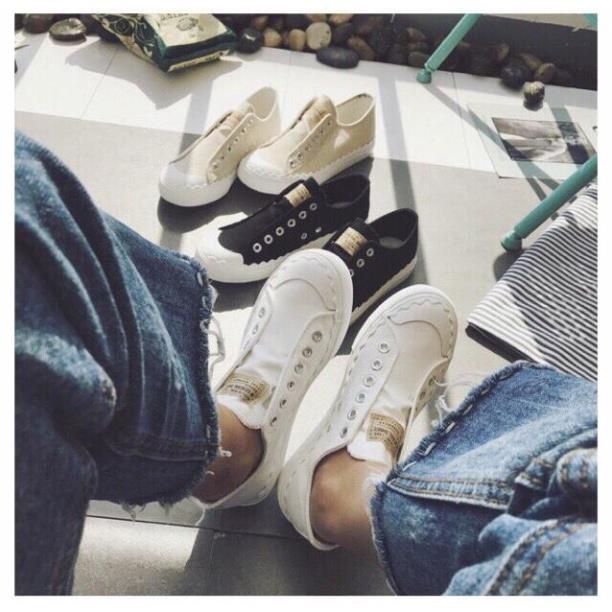 Giày thể thao, Giày sneaker vải nữ ko dây - 161 nhập xịn