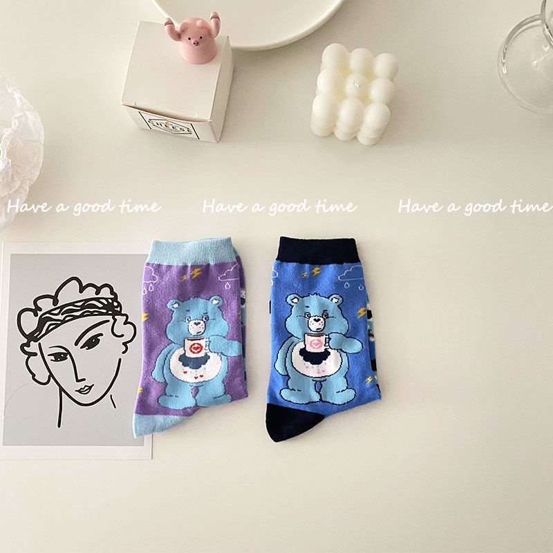 Vớ Ống Họa Tiết Hoạt Hình Dễ Thương Thời Trang Thu Đông Cho Nữ 2 Phong Cách