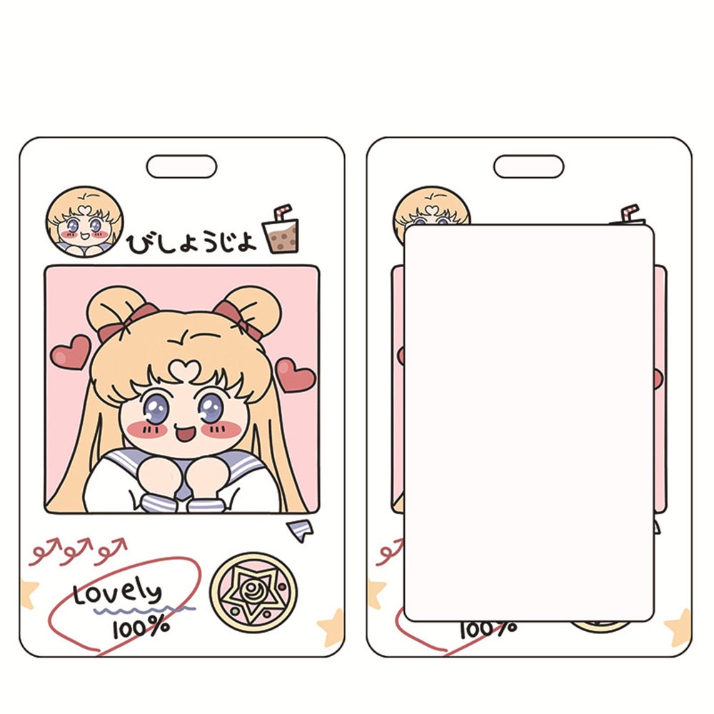 1 Túi Đựng Thẻ Xe Buýt / Thẻ Xe Buýt Bằng Nhựa Abs Hình Thủy Thủ Mặt Trăng Kèm Dây Đeo Cho Học Sinh