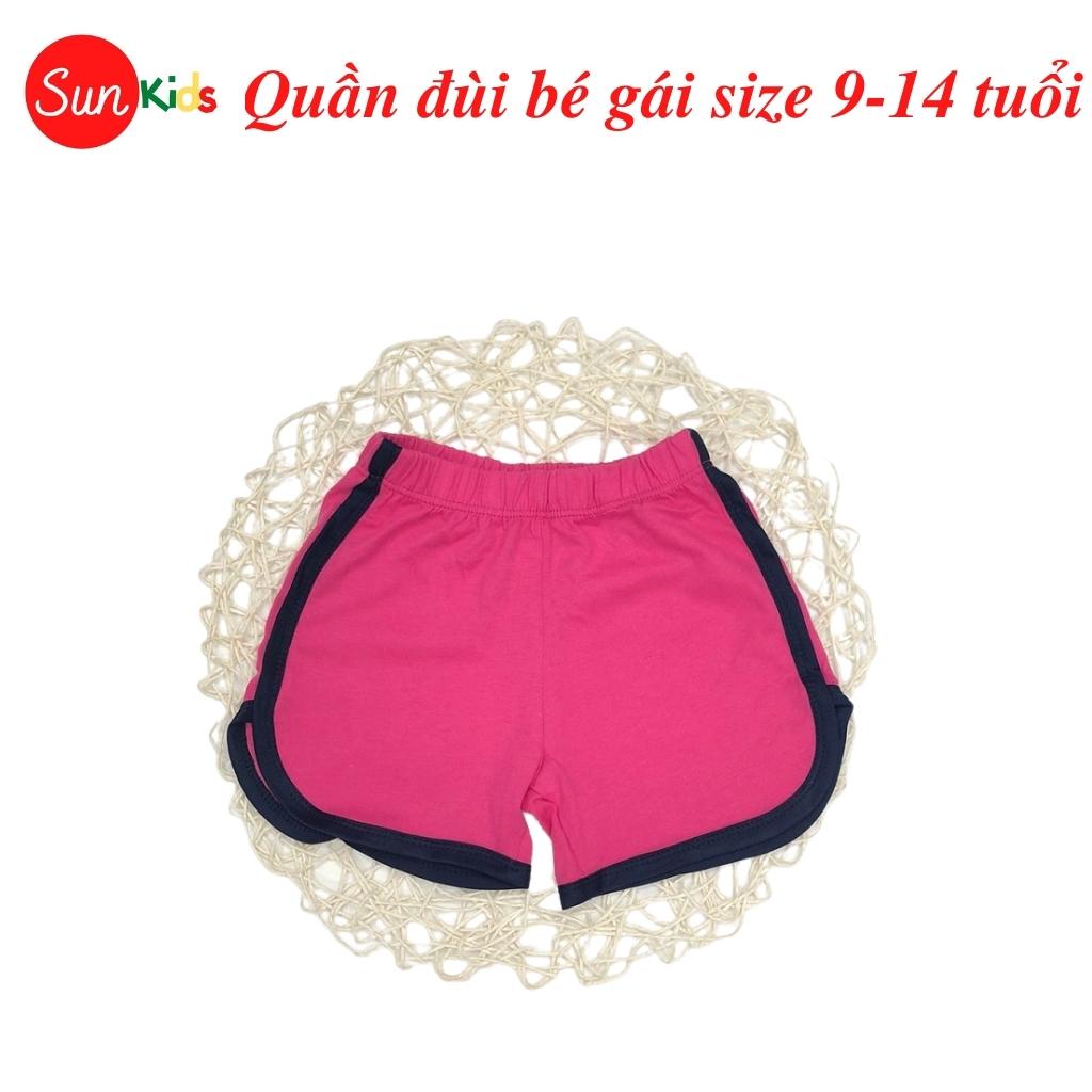 Quần đùi bé gái SUNKIDS1, quần đùi cho bé chất cotton mềm mát, size 9-14 tuổi, nhiều màu