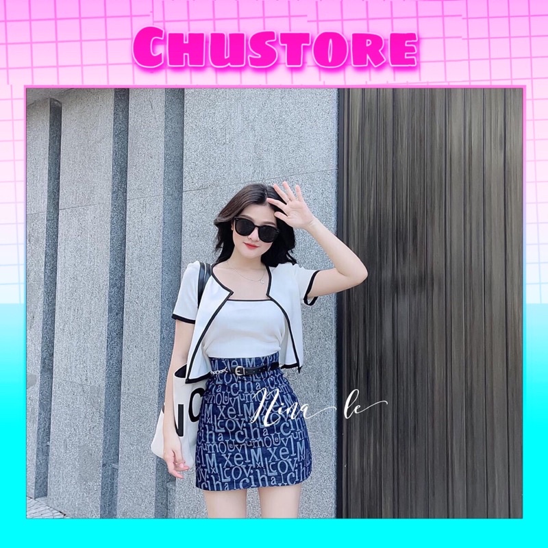 MUA 1 ĐƯỢC 2 Hot SET ÁO QUÂY KÈM CROPTOP CHUSTORE VIỀN CỰC PHONG CÁCH