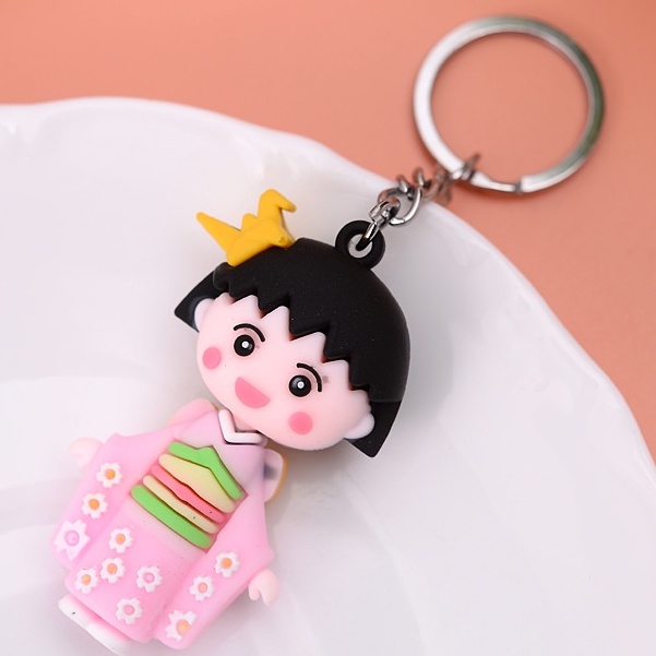 Móc khóa cô bé Maruko cosplay trang phục Nhật Bản