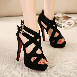 ORDER giày cao gót hàng xuât Thái cao 12cm HI210 khoá sau hở mũi