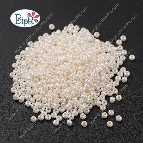 Hạt cườm Tiệp Prciosa màu kem cực đẹp