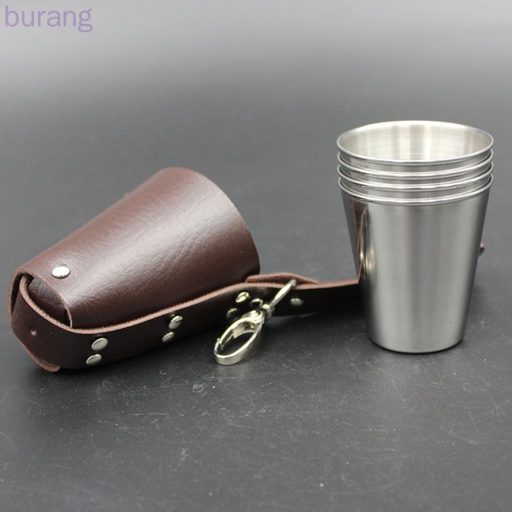 Set 4 Ly Uống Rượu Dung Tích 70ml Có Móc Khóa Tiện Dụng