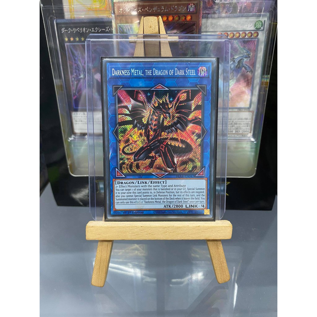 [ Dưa Hấu Yugioh ] Lá bài thẻ bài Darkness Metal the Dragon of Dark Steel – Secret Rare - Tặng bọc bài nhựa bảo quản