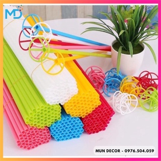 Set 10 que gài bóng, que cắm bóng bay có đỡ dài 25cm