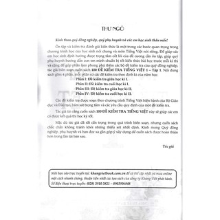 100 Đề Kiểm Tra Tiếng Việt (Lớp 1, 2, 3, 4, 5)