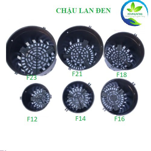 Chậu Nhựa ĐenTrồng Hoa Lan, Cây Cảnh Phi 12-14-16-18-21-23 cm