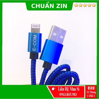 Dây sạc iphone bọc dù sạc siêu nhanh chính hãng ECOM cho iphone 6/6s/6plus/6splus/7/7plus/8/8plus/X/Xsmax/11 giá rẻ