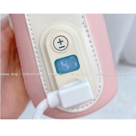 Ủ USB hâm nóng bình sữa di động NICE PAPA cho bé có hiển thị nhiệt độ