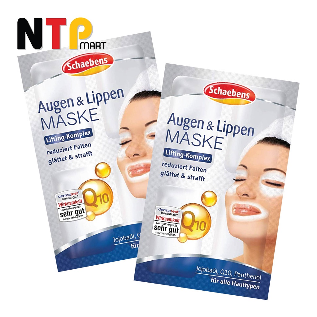 Mặt nạ dưỡng da Schaebens Augen & Lippen dành cho Mắt và Môi gói 6ml x 4 nhập khẩu Đức