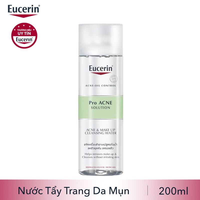 ✅[Chính Hãng] Nước Tẩy Trang Cho Da Dầu Mụn Eucerin Pro Acne Solution Acne &amp; Make Up Cleansing Water Proacne 200ml-400ml