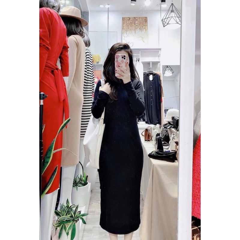 Xả kho váy len cổ lọ dáng dài 1m1 | BigBuy360 - bigbuy360.vn