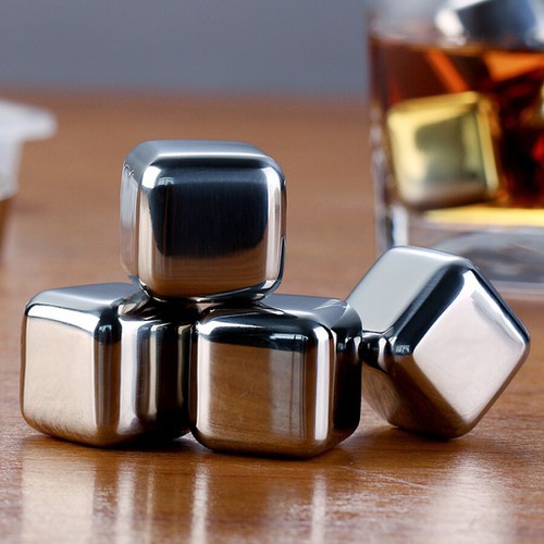 Đá không tan INOX304 lạnh Đá vĩnh cửu set 6 viên tặng kèm gắp đá tiện dụng có thể tái sử dụng vĩnh cửu
