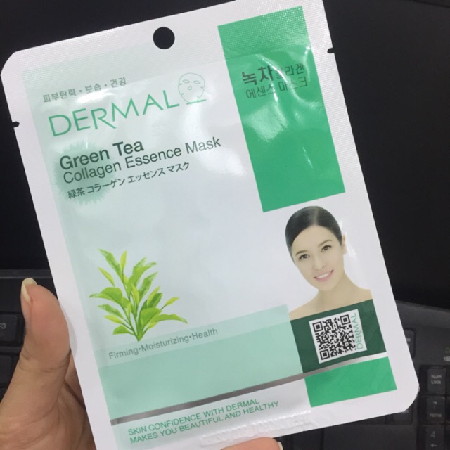 (DATE 2020) Mặt nạ dưỡng da tinh chất trà xanh Dermal Green Tea Collagen Essence Mask 23g