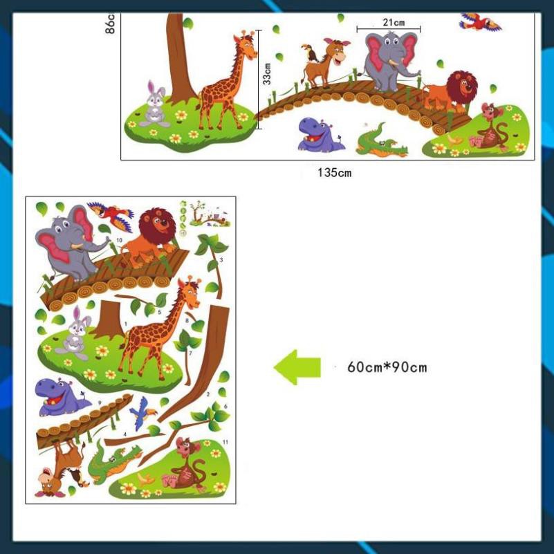 [XẢ HÀNG] Decal trang trí mầm non [GIÁ SĨ] tranh vườn thú cho bé yêu - bán chạy nhất Tp.HCM
