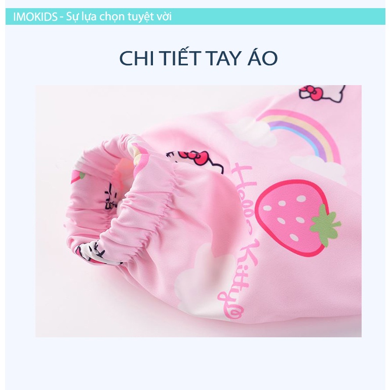 Áo khoác gió bé gái Ravedye Bear 11-23kg áo khoác dù trẻ em 2 lớp chất Poly chống thấm nước nhẹ kín gió có nón có lót