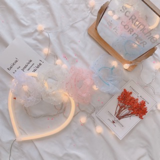SCRUNCHIES CỘT TÓC VẢI KẸO BÔNG 🍑