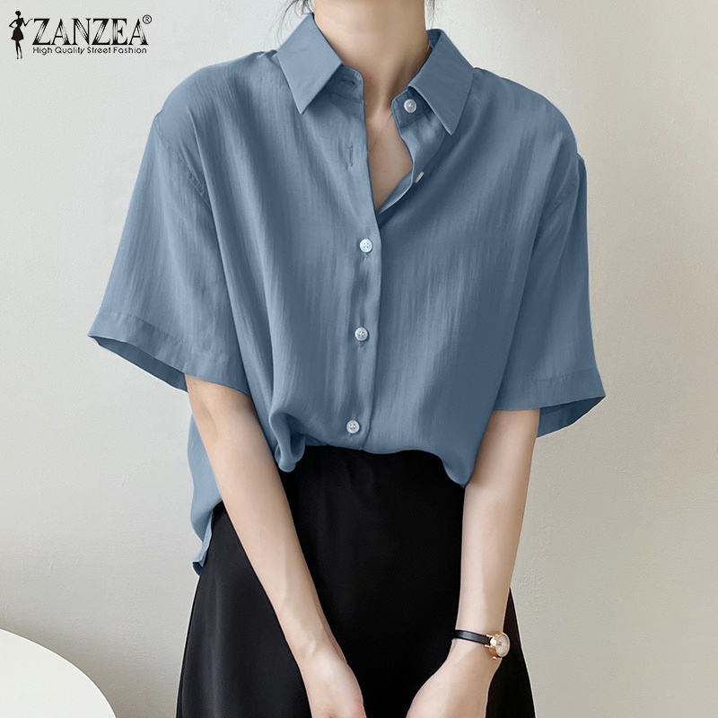 Áo sơ mi Zanzea tay ngắn thời trang dành cho nữ