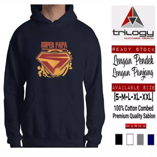 Áo Hoodie Màu Đen In Logo Superman Thời Trang Cho Gia Đình