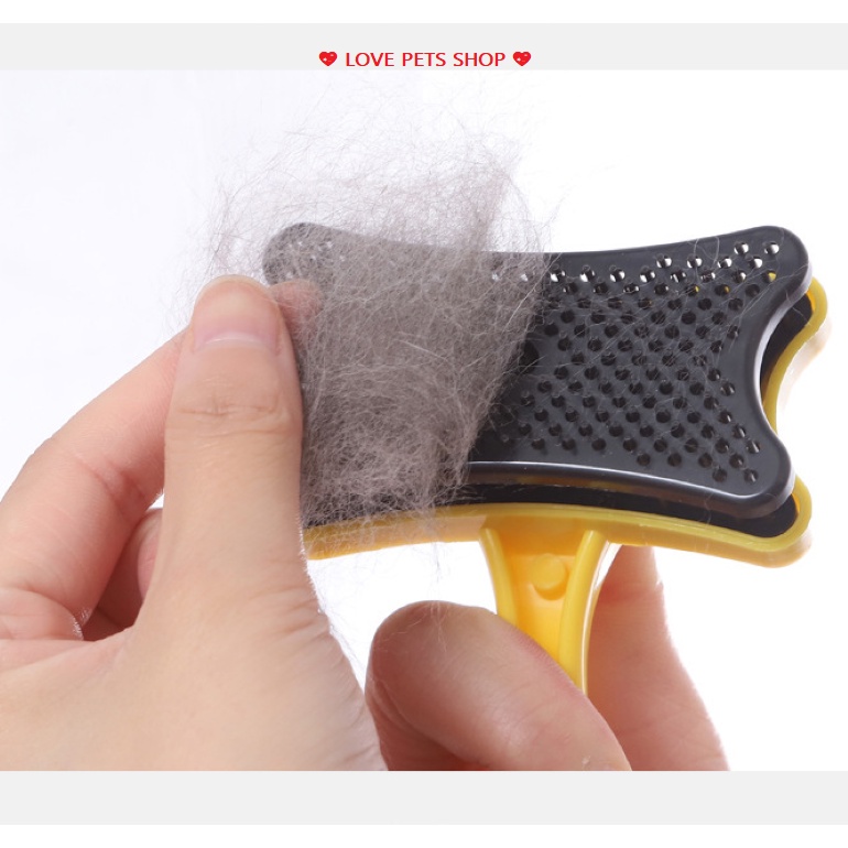LƯỢC CHẢI LÔNG RỤNG CHÓ MÈO CÓ NÚT BẤM LẤY LÔNG - LOVE PETS SHOP