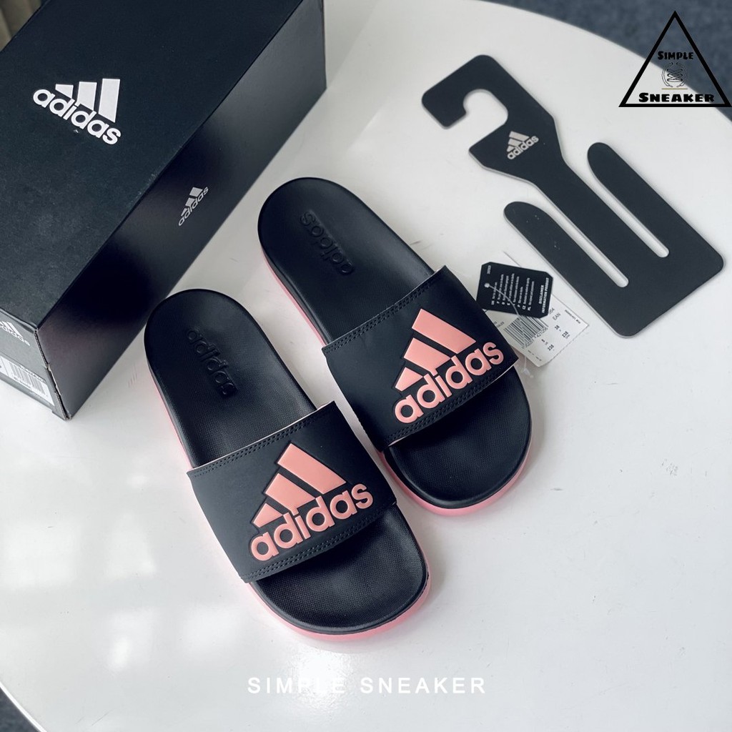 Dép Quai Ngang Nữ Adidas 🔴FREESHIP🔴 Adidas Adilette Comfort Slides Black Pink - Hàng Chính Hãng - [EG1866]