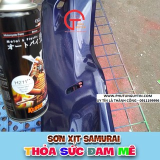 Chai sơn xịt sơn xe máy Samurai H211 màu xanh tím Tiger_ Violet Met Honda