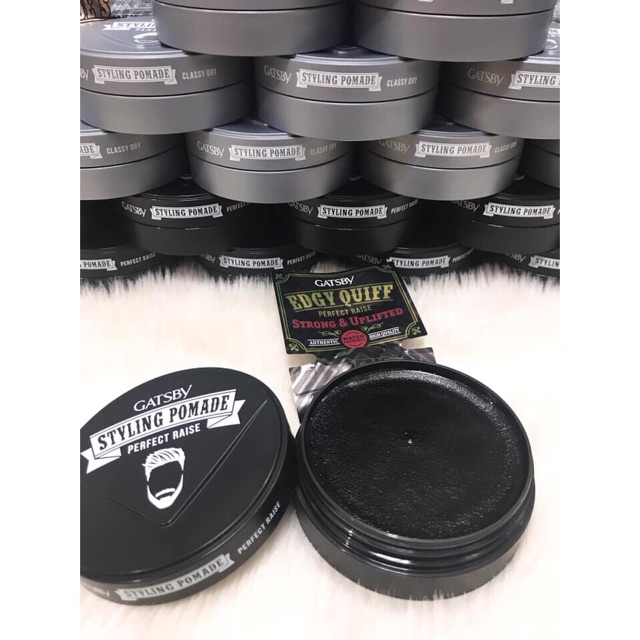 Pomade gốc nước vuốt tóc mỏng Gatsby Hair gel Styling Pomade Perfect Raise 75g bóng