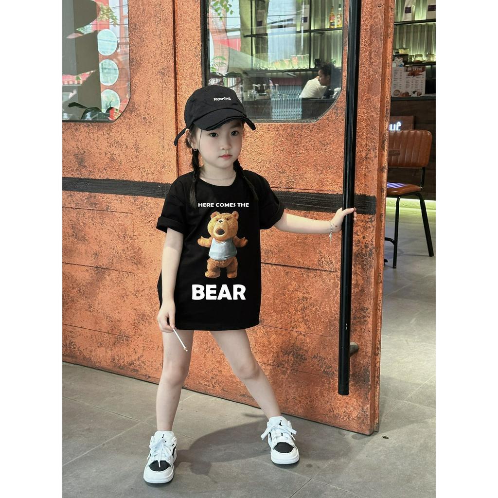 Áo thun gia đình nikolas gấu hốt hoảng cho bé , áo phông trẻ em unisex , Kid_genz