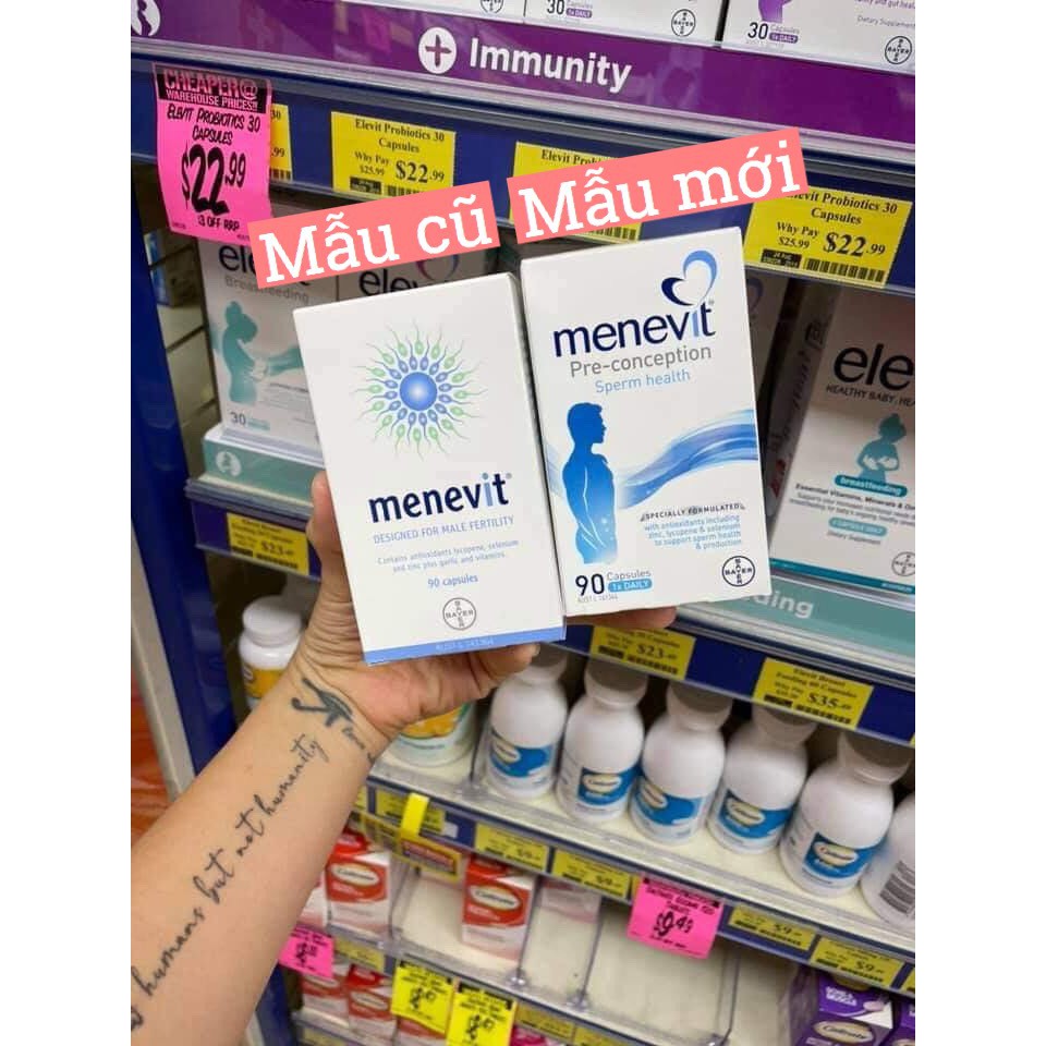 Vitamin tổng hợp nam Menevit Male Fertility Supplement, đủ 2 size