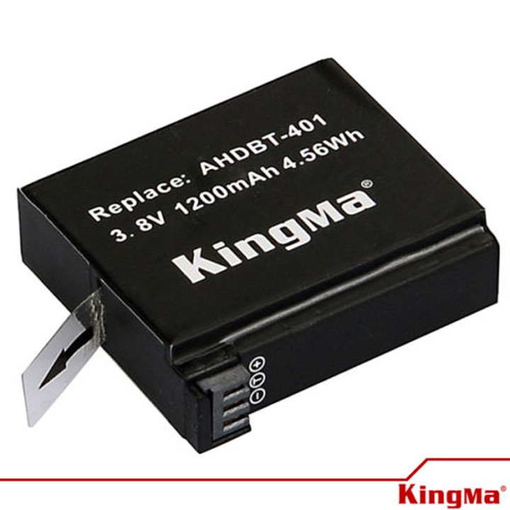 Pin sạc KingMa cho GoPro Hero 4 Tặng kèm hộp đựng pin - Hãng phân phối chính thức