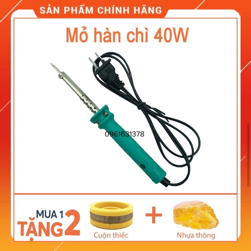 Mỏ hàn nhiệt 40W tặng kèm cuộn thiếc và nhựa thông - Mỏ hàn chì