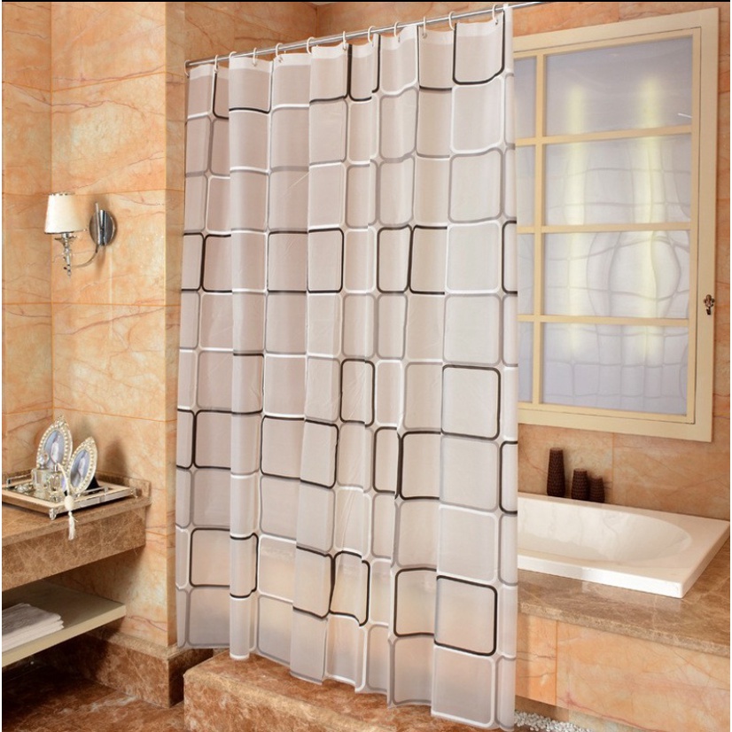 Rèm nhựa chống thấm nước,rèm phòng tắm,rèm che decor siêu đẹp kèm móc treo