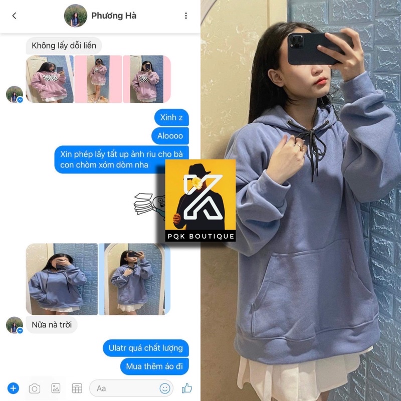 [ sẵn ] Áo Hoodie Nỉ Trơn Xanh Đen ulzzang unisex pqk [ nam nữ mặc ]