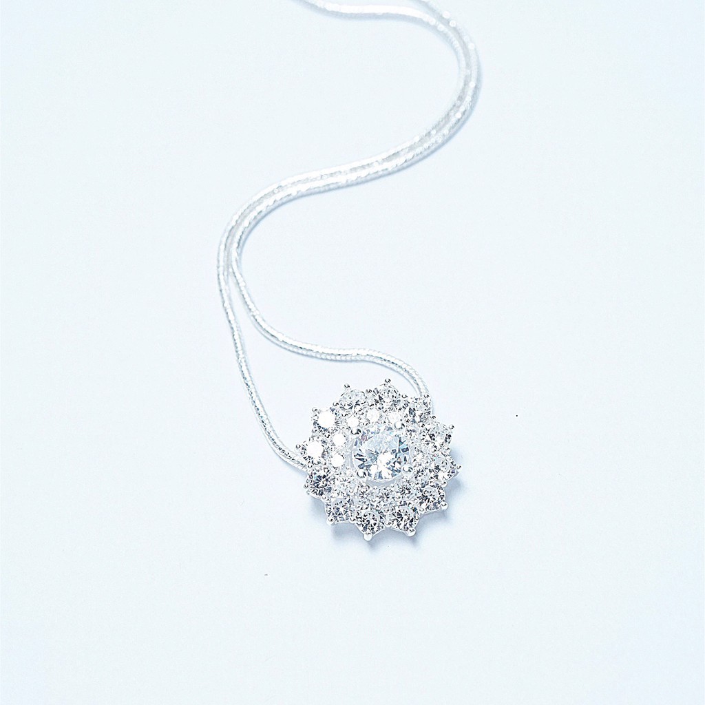 Dây chuyền bạc nữ đẹp Hải liên hoa sang chảnh nạm đá thiết kế tinh tế QMJ - Q180