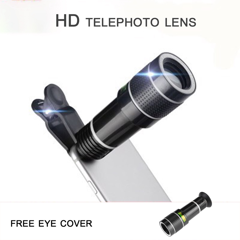 Ống kính phóng to 20x HD có kẹp gắn điện thoại