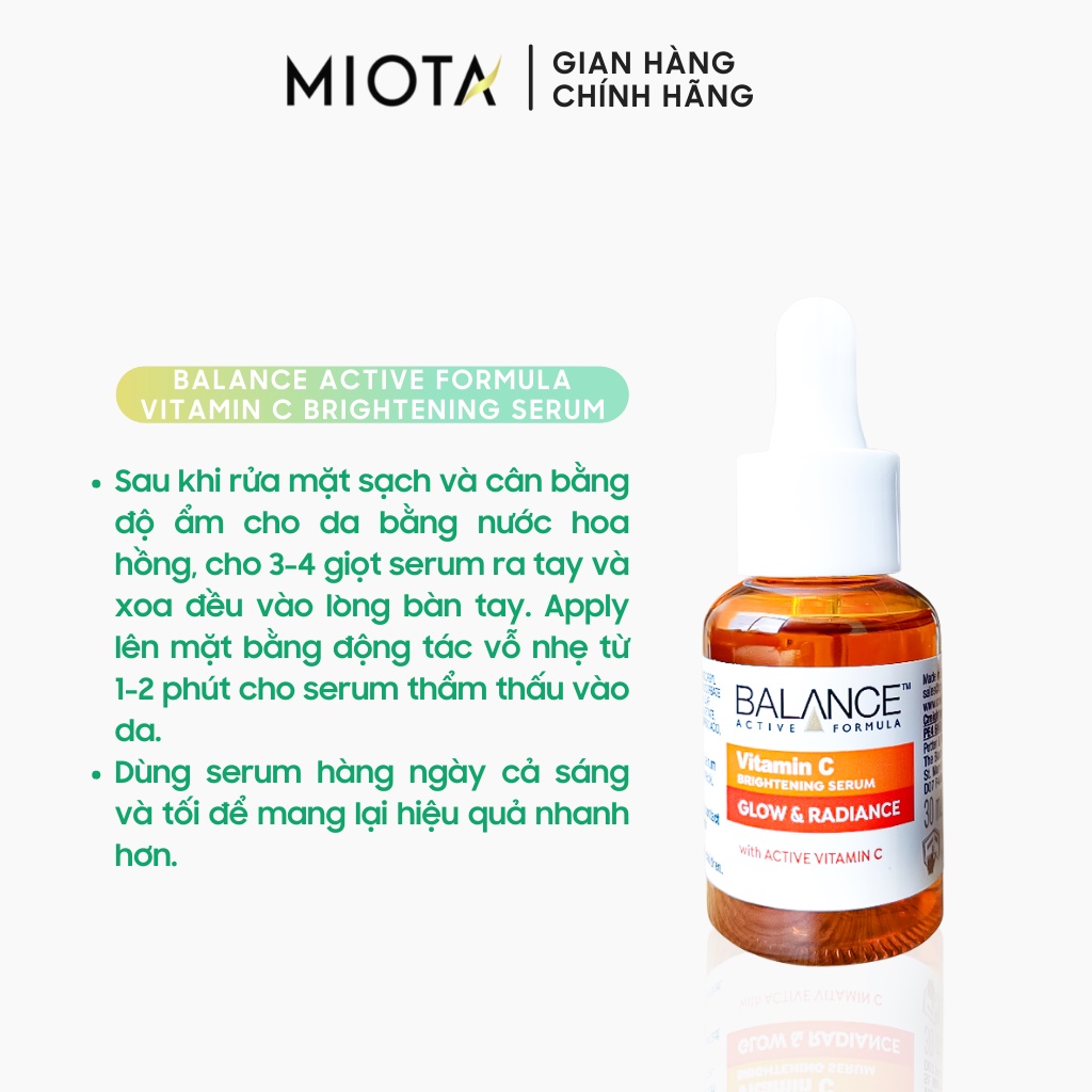 Serum Sáng Da, Mờ Thâm Balance Active Formula Vitamin C Brightening 30ml