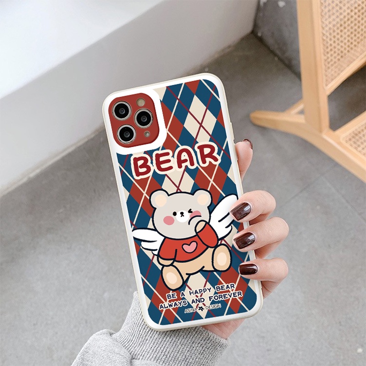 Ốp lưng iphone gấu cạnh vuông dẻo viền vuông iphone 6splus/7/7plus/8/8plus/x/xr/xs/11/12/pro/max/plus/13promax tr102