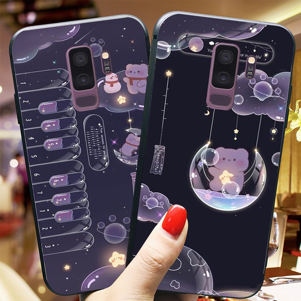 Ốp lưng điện thoại Samsung s9 / s9 plus / s9+ bộ gấu tím may mắn