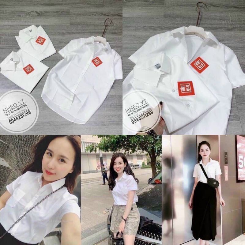 Áo sơ mi trắng tay ngắn form rộng kiểu áo sơ mi nữ basic siêu  hot