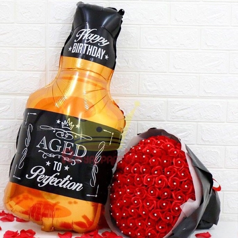 Bóng Tráng Nhôm Hình Ly Và Chai Champagne