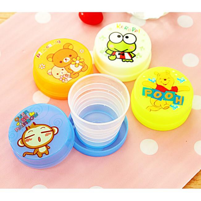 Cốc Nhựa Gấp Gọn Du Lịch Hoạt Hình Hình Thú