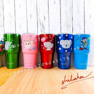 Một cái ly giữ nhiệt inox304 Hongkong 900ml chuẩn xịn in hình dễ thương