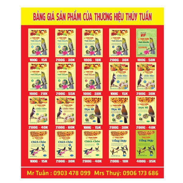 Cám chim chích chòe Thúy Tuấn số 2 cao cấp chất lượng hiệu quả 200gram